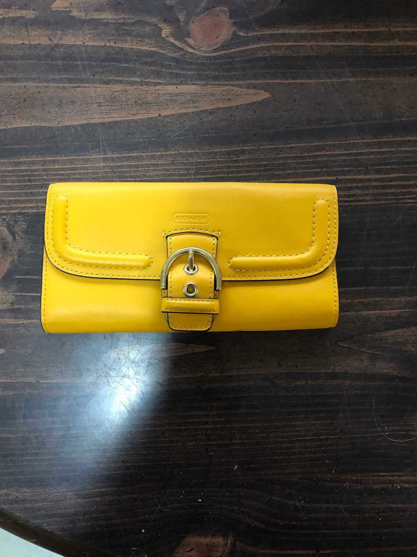 Yellow Trifold Coach SoHo Wallet