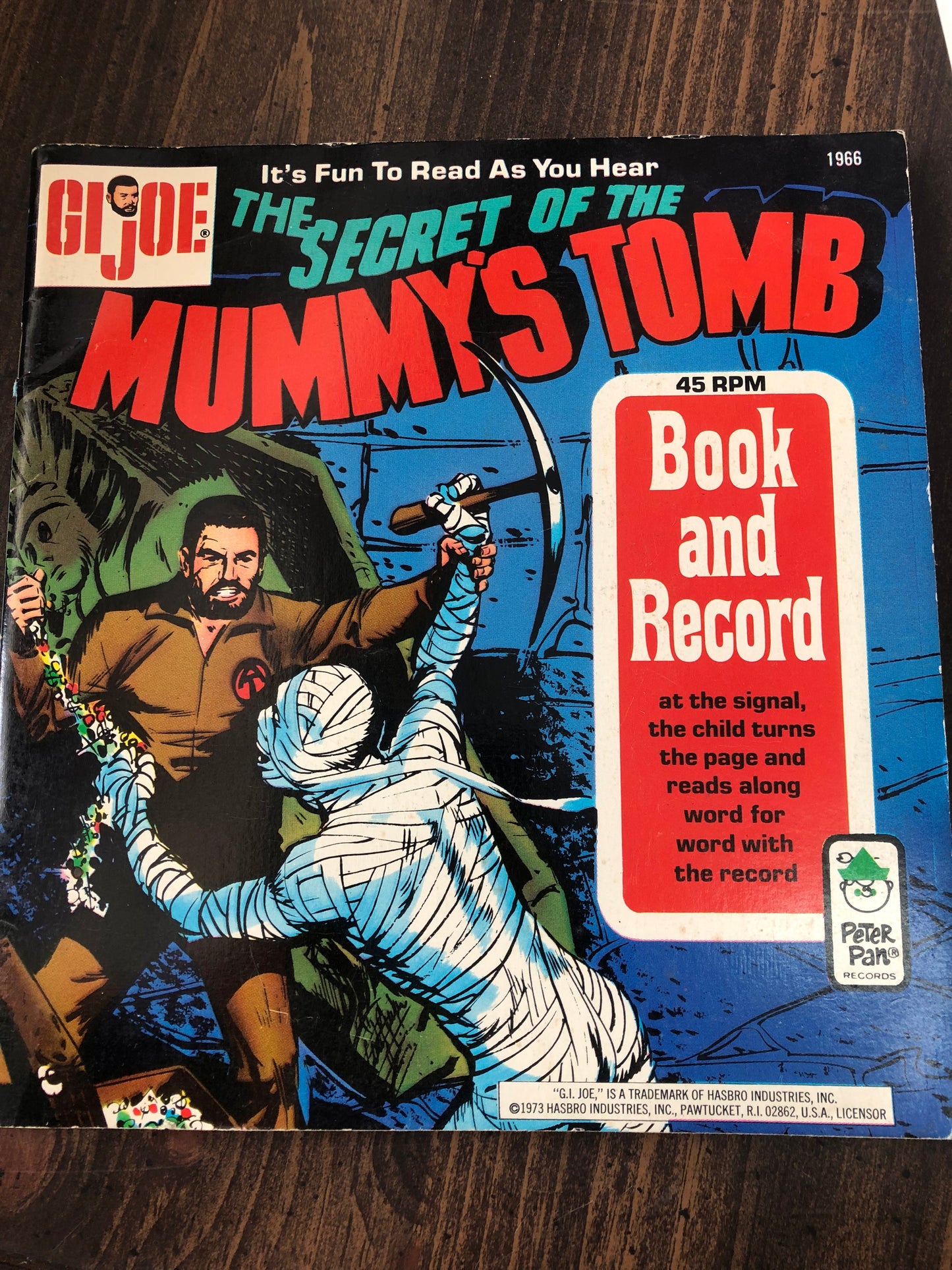 GI Joe Book and Vinyl Record -- "Secret of the Mummy's Tomb"