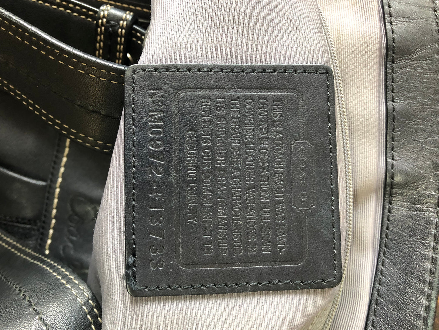 Coach Black Pleated Tote Bag