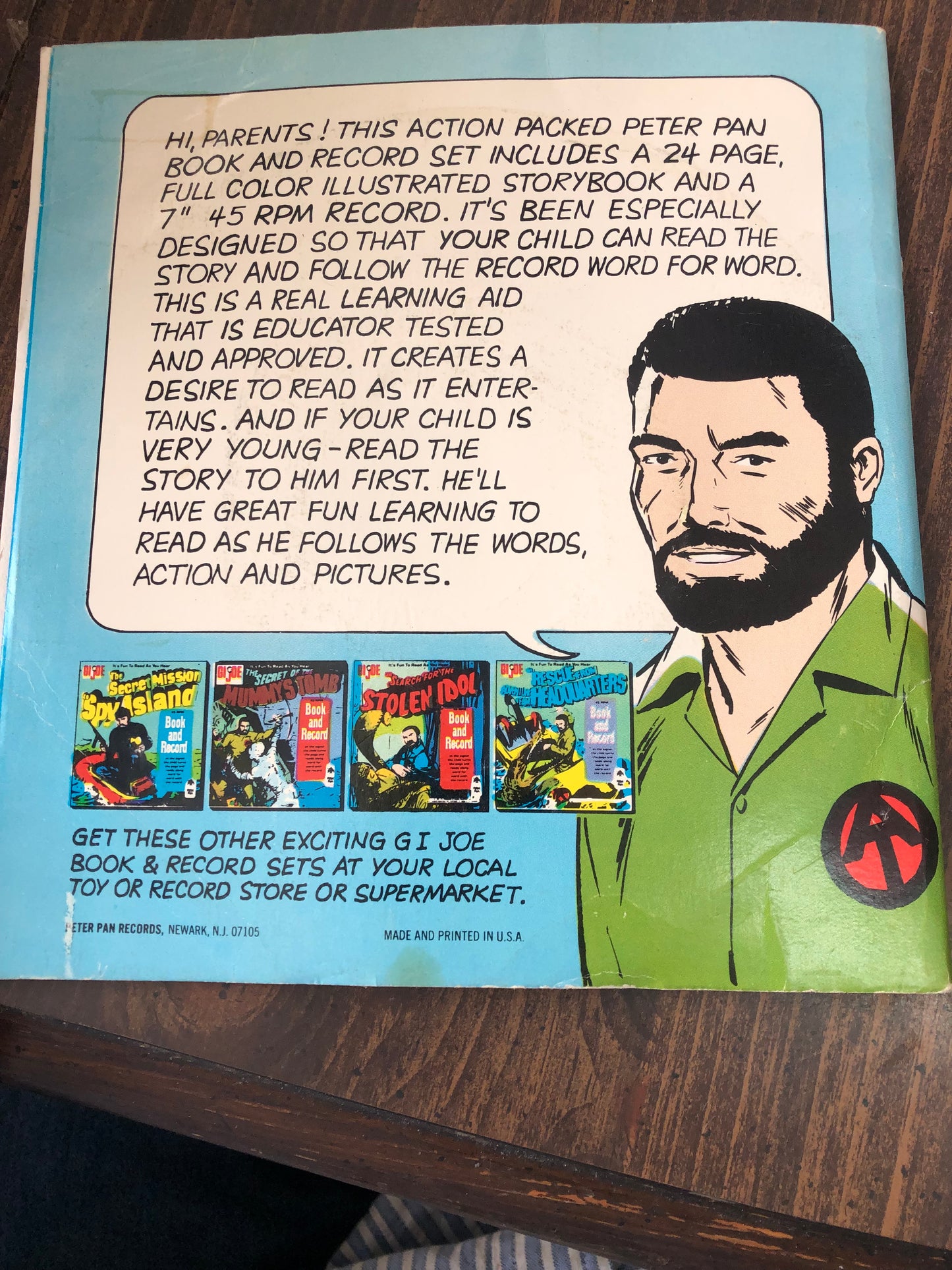 GI Joe Book and Vinyl Record -- "Secret of the Mummy's Tomb"