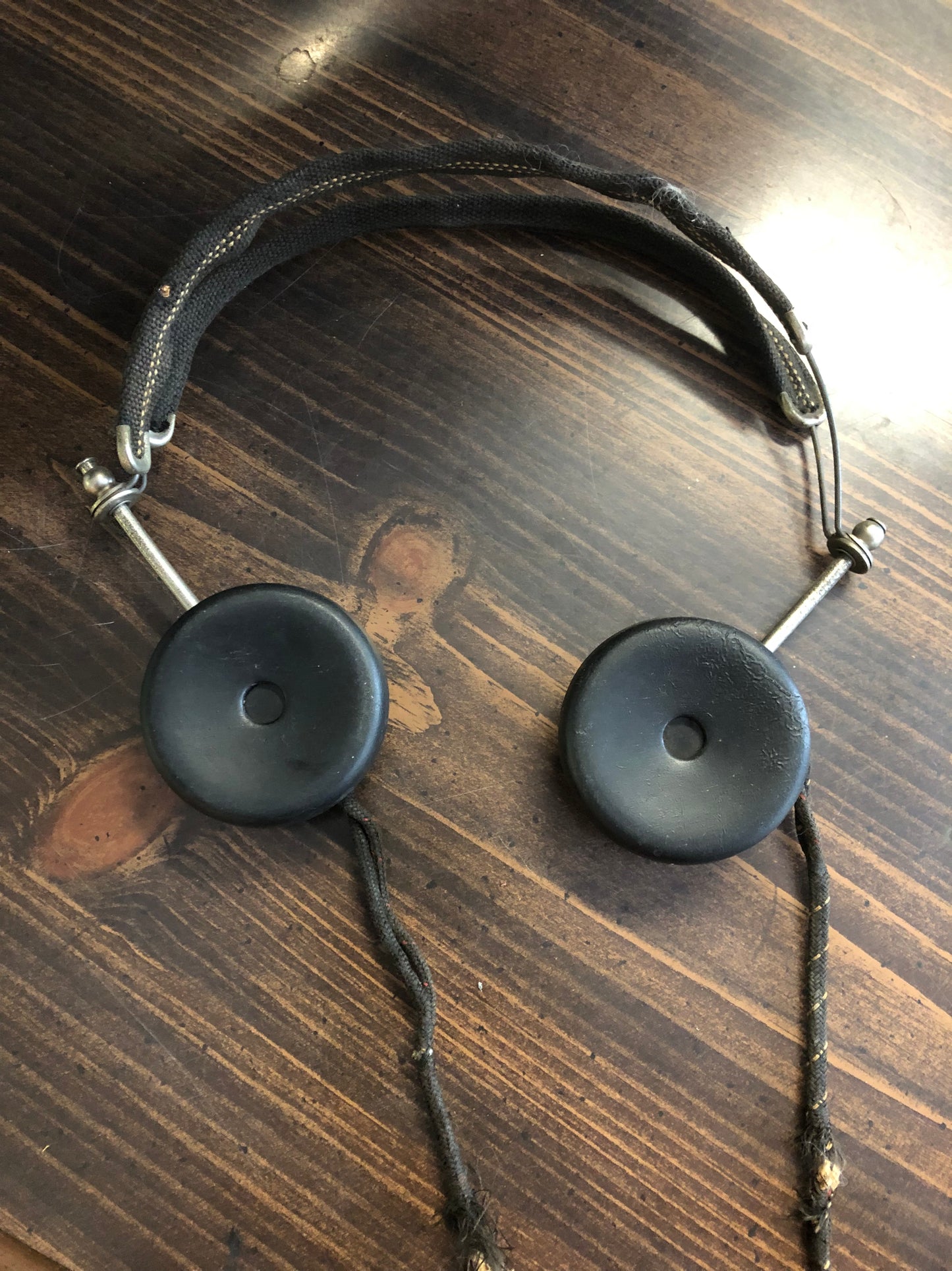 Antique WW2 Era Military Headphones and Microphone