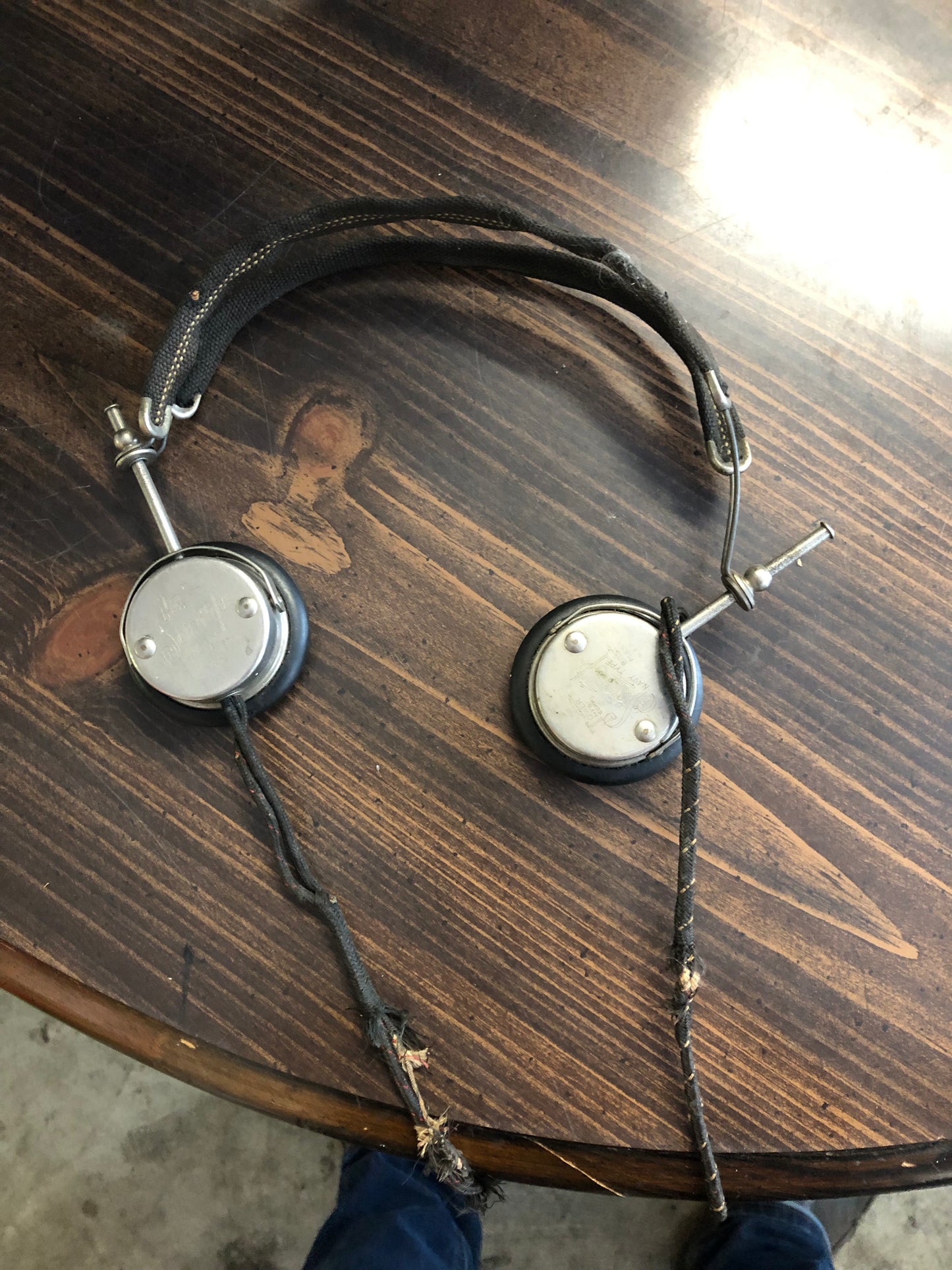Antique WW2 Era Military Headphones and Microphone