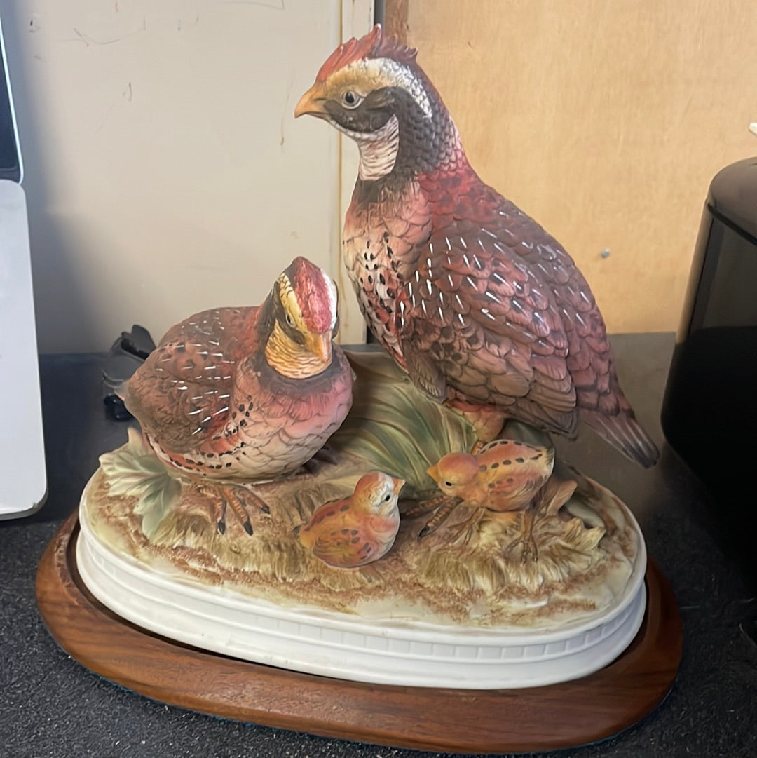 Vintage Quail Family Figurine