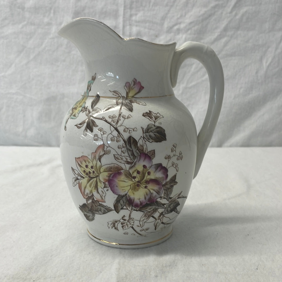 Vintage Ironstone Floral Pitcher