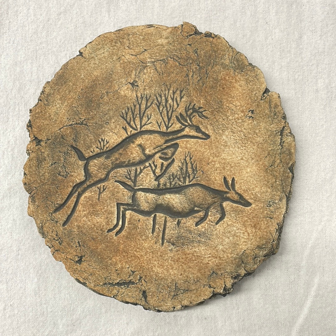 Vintage Stan Langtwait Clay Plaque Deer
