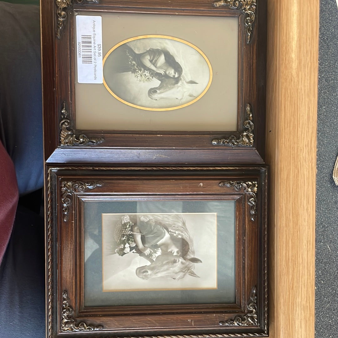Antique Equine Art Set of 2 Postcards