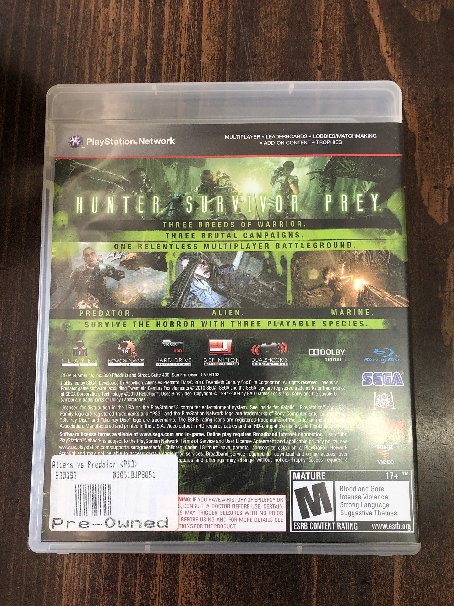 Aliens vs. Predator (PS3)