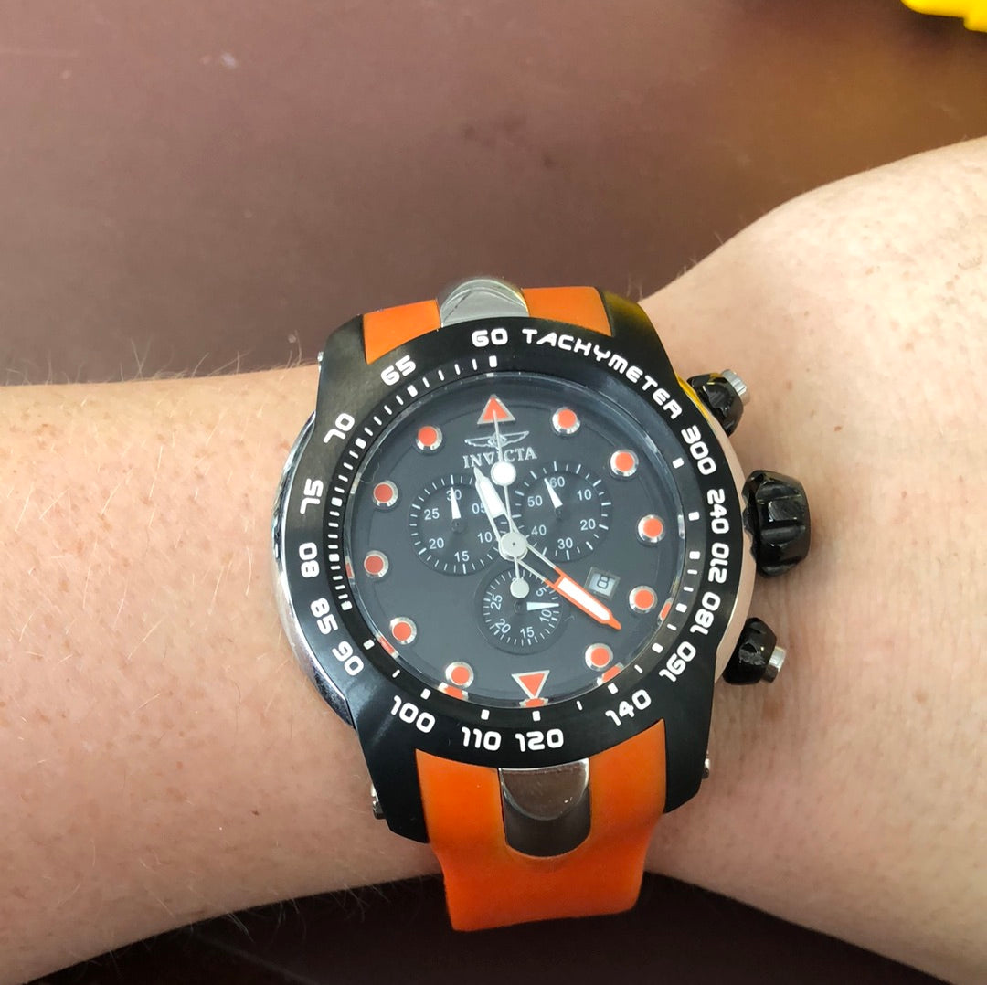 INVICTA MODEL 18027 52mm watchface showcased on arm