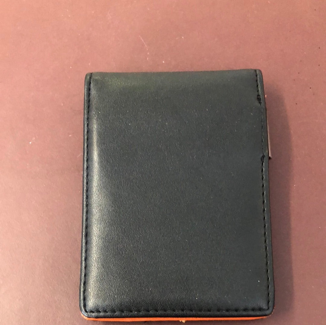 rear of Travando wallet; Black leather