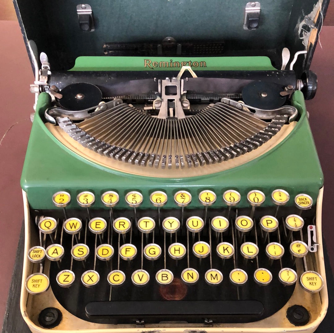 Two-Tone Green and Tan Remington Portable #2 Typewriter