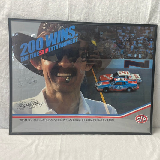 Autographed Richard Petty 200 Wins Poster